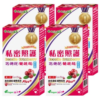 友GO健康 私密照護益生菌素食膠囊 洛神花蔓越莓, 30顆, 15g, 4盒
