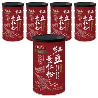 馬玉山 紅豆薏仁粉, 600g, 1罐, 5罐