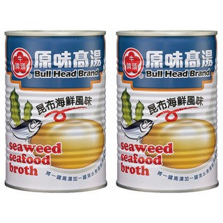 牛頭牌 原味高湯 昆布海鮮風味 萃取昆布鮮甜滋味 搭配柴魚精華與洋蔥香氣, 411ml, 2罐