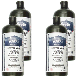 LA CORVETTE 法釩馬賽莊園 馬賽家事多功能濃縮黑皂液 杏香, 1L, 4瓶