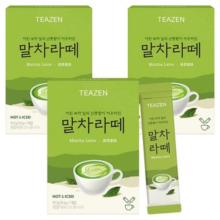 TEAZEN 茶禪 抹茶拿鐵隨身包, 14.5g, 3盒, 7條