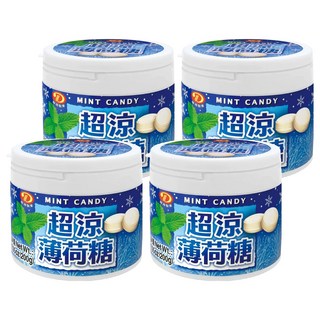 綠得製菓 超涼薄荷糖 添加超涼口感 潤喉爽聲口氣清新舒爽, 200g, 4罐