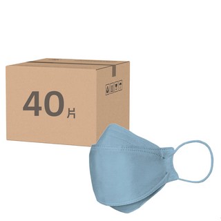 Finetech 釩泰 成人KF94醫用魚型口罩, 灰霧藍, 20片, 2盒