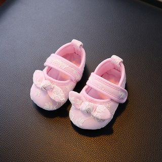 STARDOOR 兒童花朵刺繡蝴蝶結學步鞋