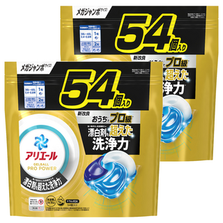 ARIEL 4D立體洗衣膠球補充包 含漂白成份, 54顆, 2袋