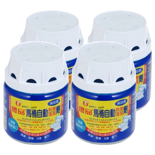 優品 馬桶自動清潔劑 清潔、消毒、除臭、殺菌 可用次數多(1000~1300次) 美國研發品管, 255g, 4罐