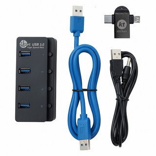 KTnet 廣鐸 H5 4埠USB3.0 + Type-C 集線器 5Gbps 高速傳輸 獨立開關 LED燈號設計, 黑色, 1個