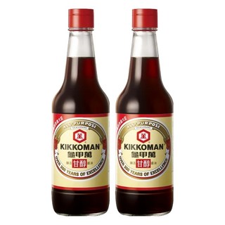 KIKKOMAN 龜甲萬 純釀造甘醇醬油，傳統釀造技術，提升菜餚鮮味, 500ml, 2瓶
