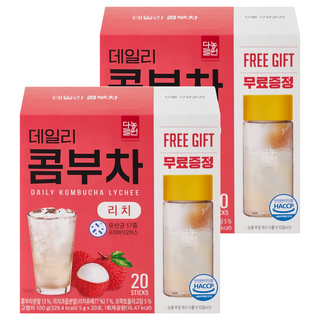 Danongwon 乳酸菌康普茶 + 瓶子 荔枝, 20包, 5g, 2盒