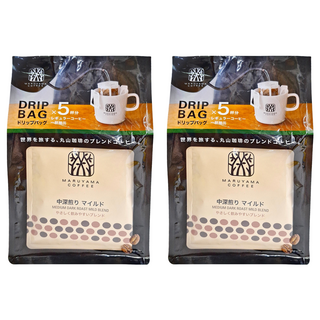 MARUYAMA COFFEE 丸山珈琲 中焙濾泡咖啡 溫和 5杯入, 9g, 5包, 2袋