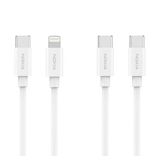 NOKIA E8100 100C lightning combo 充電線, 100cm, 白色, 1條
