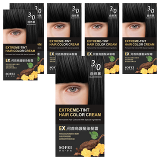 SOFEI 舒妃 EX. 何首烏護髮染髮霜, 3/0 自然黑, 6盒