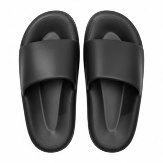 Goothing 防樓層噪音棉花糖室內拖鞋, 黑色, 1雙