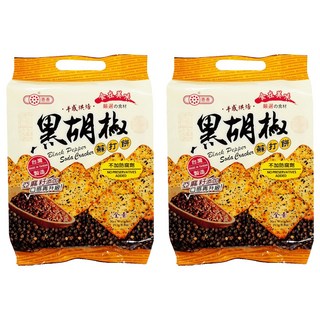 惠香 黑胡椒手感烘焙蘇打餅, 獨立包裝, 不含防腐劑與人工色素, 添加亞麻籽, 252g, 2袋