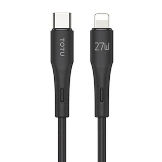 TOTU 拓途 PD/Lightning/Type-C/iPhone 充電線 液態矽膠 感觸 2M, 黑色, 1條