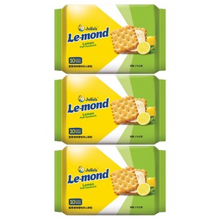 Julie's 茱蒂絲 雷蒙德檸檬味夾心餅, 酥脆餅乾與濃郁檸檬內餡, 個別包裝設計, 170g, 3包