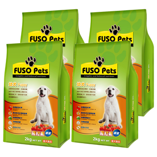 FUSO Pets 福壽 幼犬飼料, 玉米 + 糙米 + 雞肉粉 + 牛肉粉, 2kg, 4袋