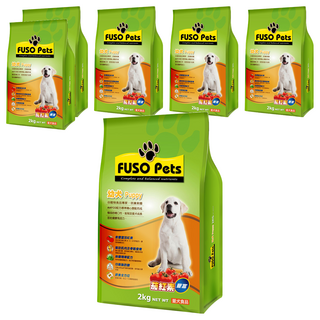 FUSO Pets 福壽 幼犬飼料, 玉米 + 糙米 + 雞肉粉 + 牛肉粉, 2kg, 6袋
