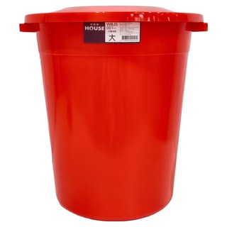 HOUSE 好室喵 萬能桶附蓋 大容量36L 多用途收納桶 清潔洗衣桶 防塵, 紅色, 1組