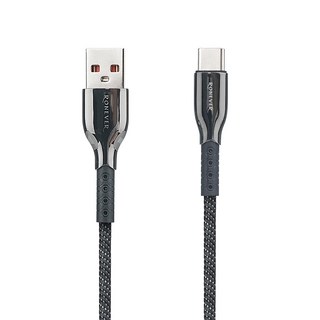 RONEVER 鋅合金編織充電傳輸線 USB-A-TYPE-C, 1m, 黑色, 1條