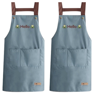 Alpha Commerce優質口袋防水圍裙, 藍色, 2件