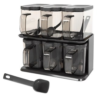 모던 양념통 세트, 양념통 430ml x 6p + 스푼 6p + 케이스, 1개