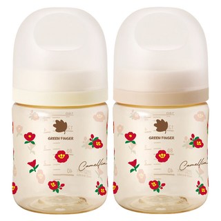 Yuhan Kimberly PPSU奶瓶 2入組, 山茶花款(奶油白+米色), 160ml, 1組