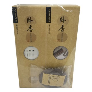 富山香堂 催財聖物 西澳老山 臥香 2入組 + 福祿蓮花香座, 9362, 1組