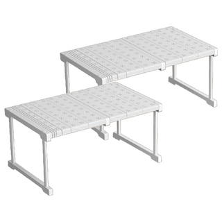 AFAMIC 艾法 第三代免釘可伸縮衣櫃分層隔板整理架 高度32cm 寬度42cm 長度47-108cm, 白色, 2個