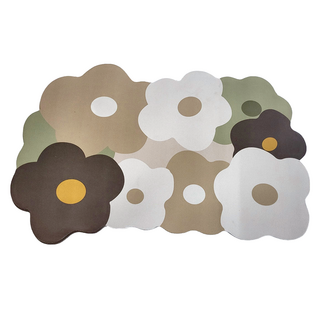 軟式珪藻土踏墊 Set, 花朵造型, 吸水科技布表層, Q彈柔軟, 耐磨耐折, 方便清洗, 60 x 40cm, 小花咖, 2個