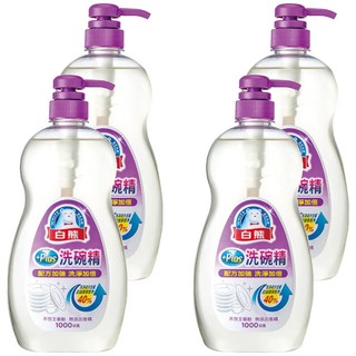 白熊 PLUS洗碗精 配方加強 洗淨加倍, 1kg, 4瓶