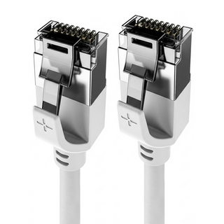 CODEWAY CAT.8 40Gbps 圓形PVC抗干擾耐用高速傳輸網路線, 白灰色, 1條, 15mm