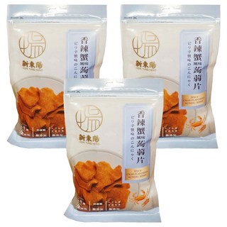 新東陽 香辣蟹風味蒟蒻片 100g 3包 - Q彈有嚼勁 香辣夠味