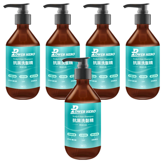 POWER HERO 勁漢英雄 抗屑洗髮精 500ml 舒緩抗菌 低敏 淨化去味, 5瓶
