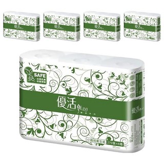 LIVI 優活 小捲筒衛生紙, 6捲, 5袋