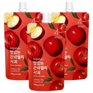 sugarlolo INTAKE 蒟蒻果凍飲 蘋果風味, 隨時享受無負擔的美味, 韓國原裝進口, 150g, 3包
