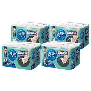 得意 金得意系列 巧撕廚房紙巾 Set 6捲, 強韌度提升33% 濕擦不易破, 10倍吸水量 20倍吸油力, 4袋
