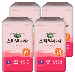 디펜드 여성용 요실금 스타일 라이너 프레시가든향, FREE(onesize), 28개입, 4개