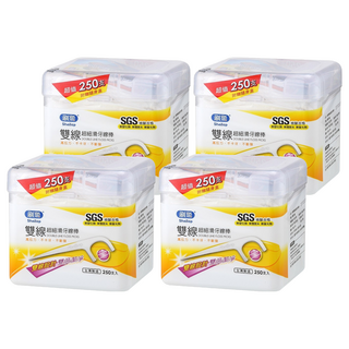 Shallop 刷樂 雙線超細滑牙線棒, 250支, 4盒