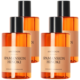 Asoyoon Spamansion系列 身體按摩油 營養保濕 植物萃取, 400ml, 4瓶