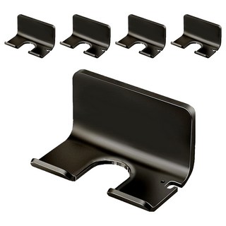 FAmILyLIFE 生活 簡約風航太鋁免打孔吹風機收納架 免釘膠款 A-229-BK, 極簡黑, 5個