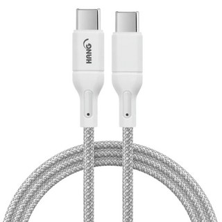 HANG R18 編織快充線 QC+PPS C to C 超級快充 蘋果平板 iPhone 15 適用 65W, 灰色, 1條, 100cm