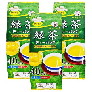 KAORICHAN 宇治森德 綠茶茶包 100%日本國產茶葉, 5g, 40包, 3袋