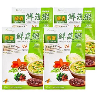 Smile99 纖莉子 藜麥鮮蔬粥 香椿海帶芽風味, 超級全營養食物, 無味精/無防腐劑/無人工色素, 純素, 台灣製造, 150g, 4盒