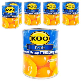 KOO 口蜜牌 水蜜桃罐頭 特選品質, 825g, 6罐