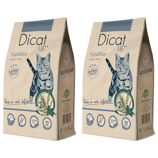 Dicat Up 成貓用 烘培益生 貓糧, 多種魚 + 米, 300g, 2包