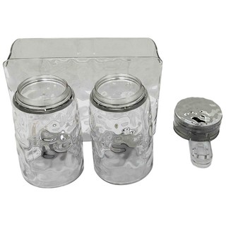 吸盤冰川紋牙刷架-雙杯 透明, 1個