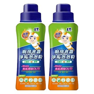 毛寶 廚房食器淨垢泡泡粉, 小蘇打+酵素, 去漬除臭亮白, 500g, 2瓶