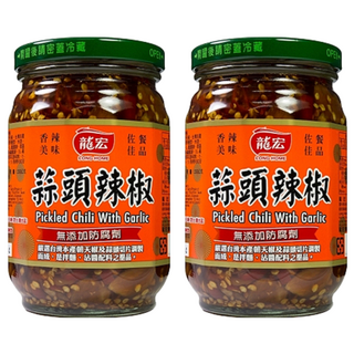 龍宏 醃漬辣椒佐蒜, 380g, 2罐