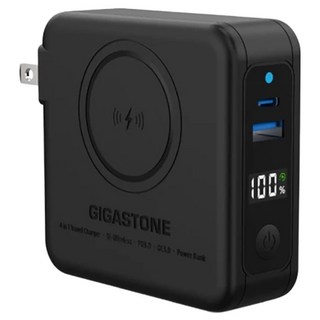 GIGASTONE 立達 Qi磁吸旅充行動電源 10000mAh, QP-1020MB, 黑色